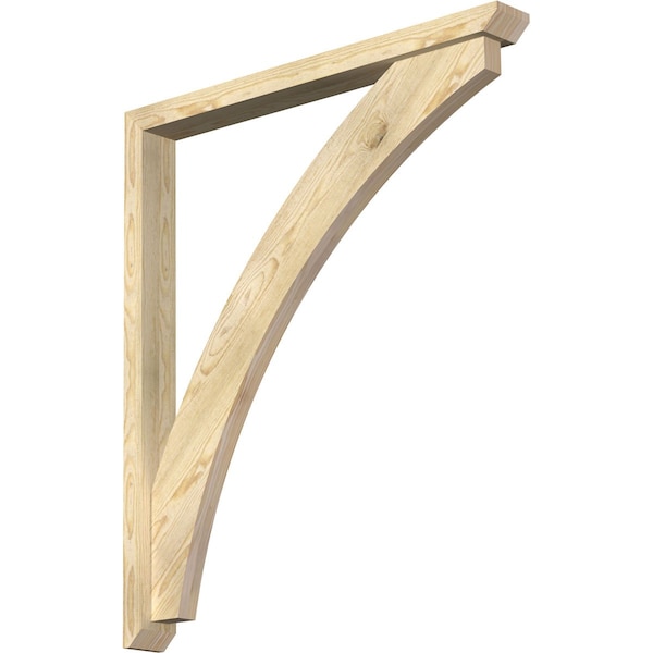 Ekena Millwork Thorton Slat Rough Sawn Bracket w/ Offset Brace, Douglas Fir, 4"W x 38"D x 44"H BKT0402X38X44THR06RDF - main